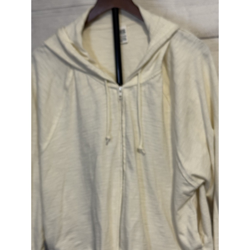 Victoria's Secret PINK Ivory Full Zip Hoodie XXL Lightweight Cropped - Picture 5 of 7